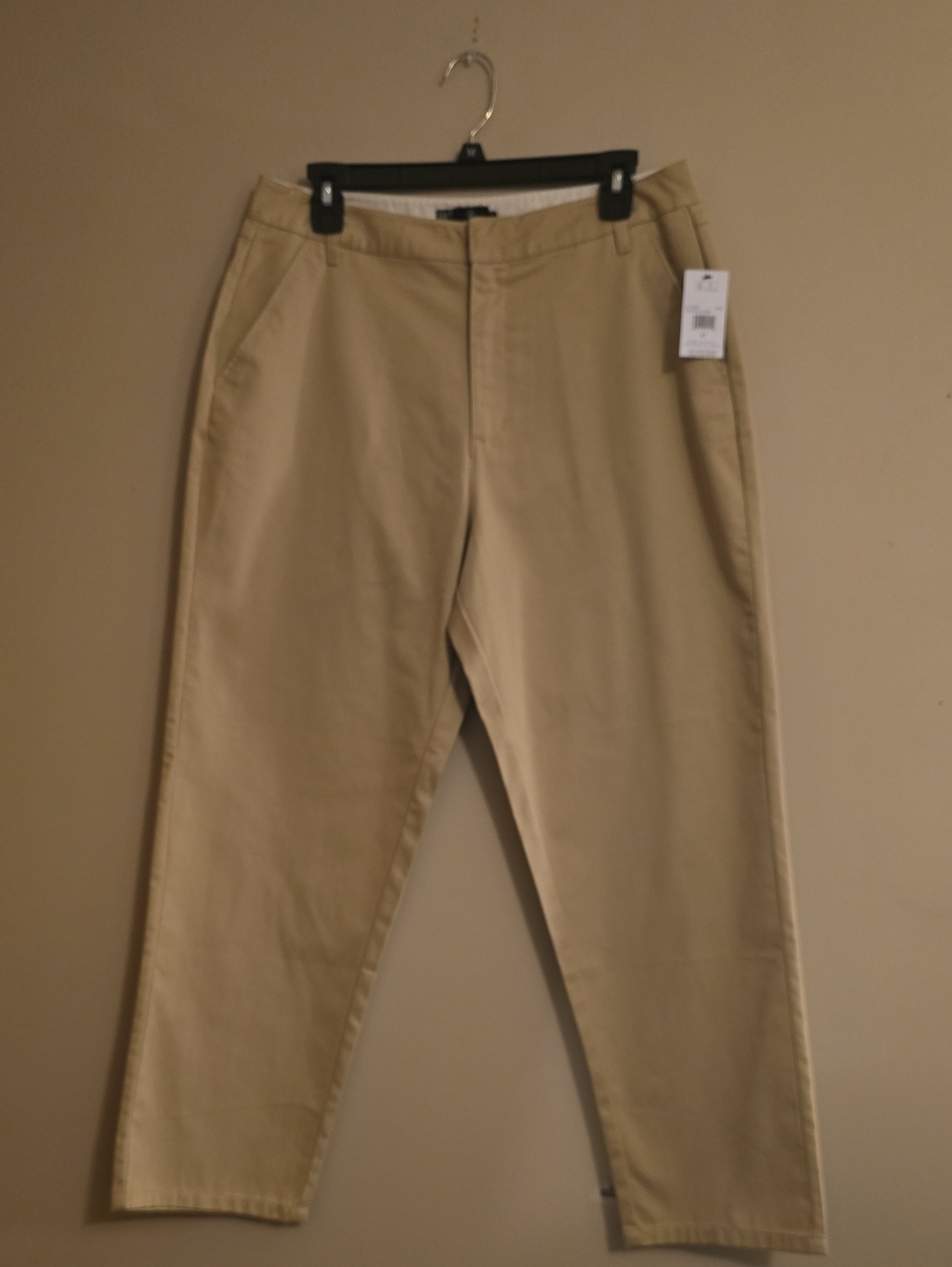 New Volcom Women"s 31 Tan Chino Trouser Ankle Pant Cotton Blend